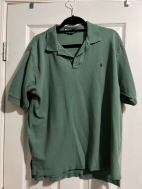 Ralph Lauren Polo Shirt in Sage Green with Navy Pony